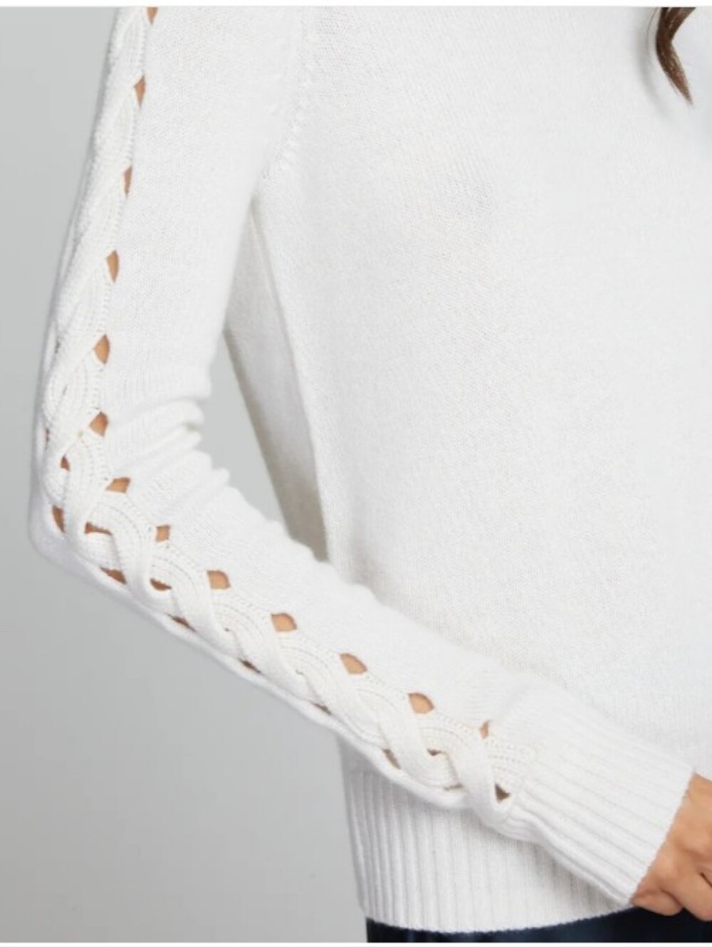 Autumn Cashmere Open Cable Sleeve Sweater sz S - Picture 3 of 8